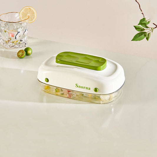Large-Capacity Press Ice Tray: Drawer-Style Design