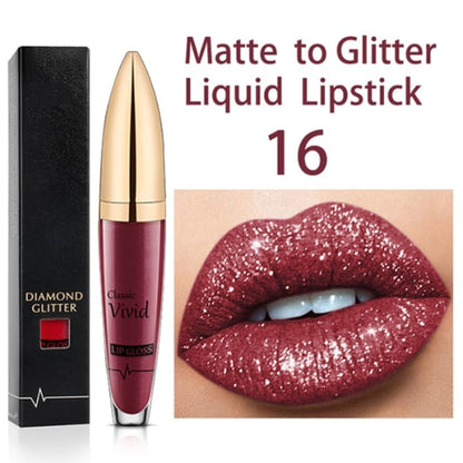 Lip Gloss Set | Long-Lasting Matte & Glitter Finish | 18 Colors | Waterproof