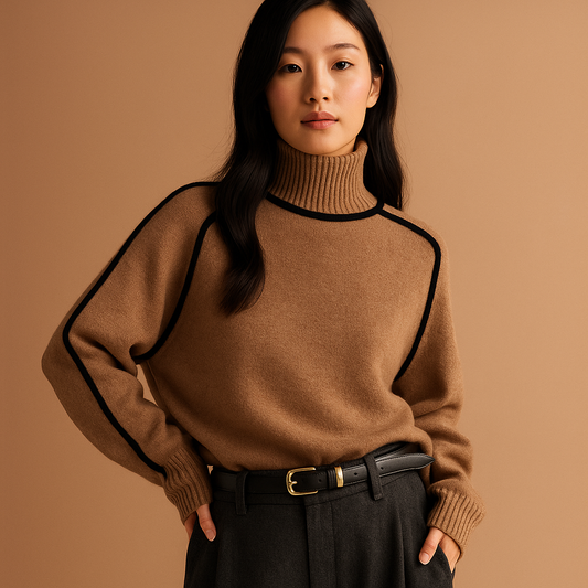 Knitted turtleneck sweater with elegant fit for women | Jolien