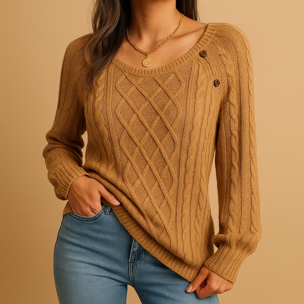 Knitted women’s sweater with long sleeves | Marije