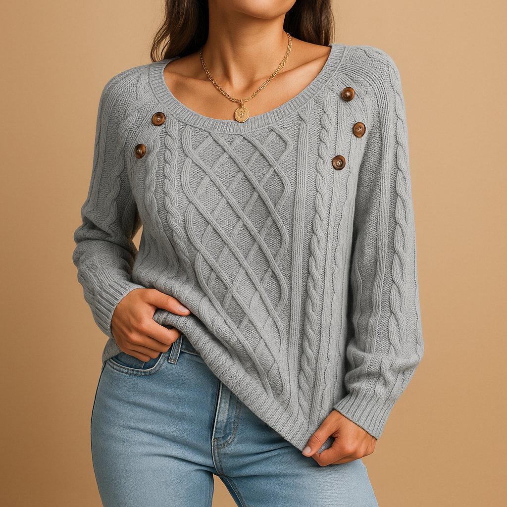 Knitted women’s sweater with long sleeves | Marije