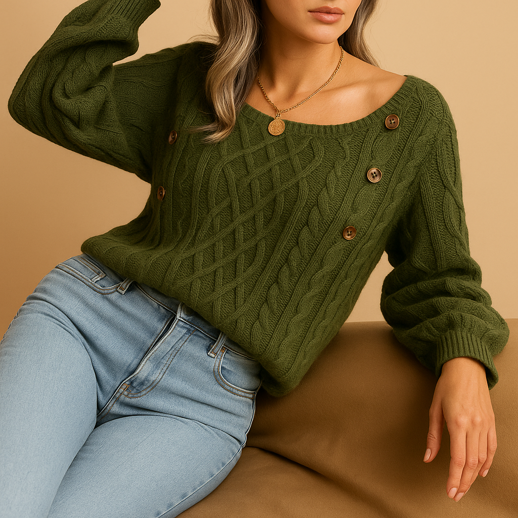 Knitted women’s sweater with long sleeves | Marije