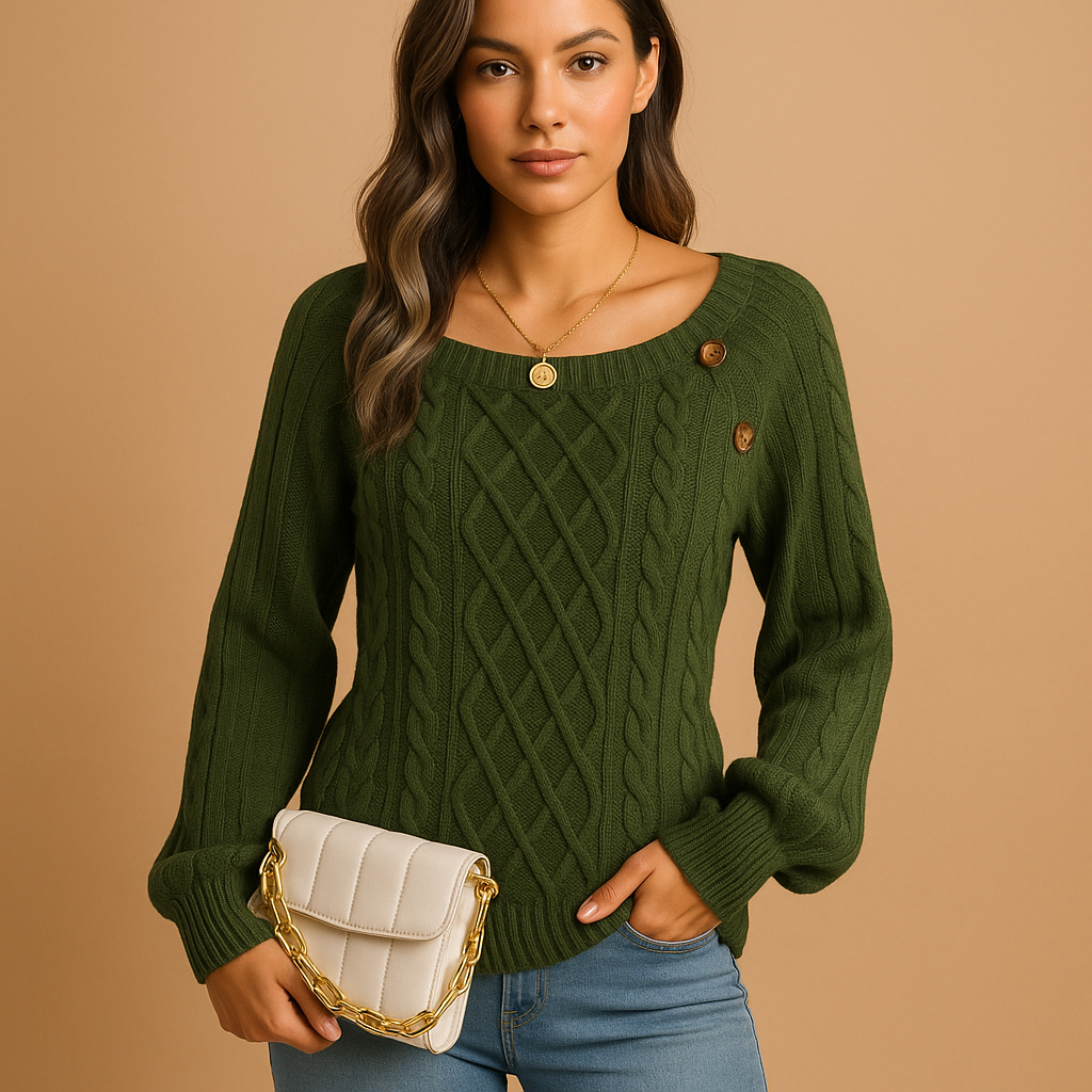 Knitted women’s sweater with long sleeves | Marije