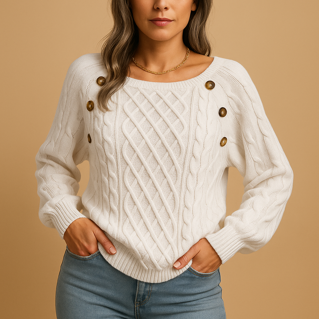 Knitted women’s sweater with long sleeves | Marije