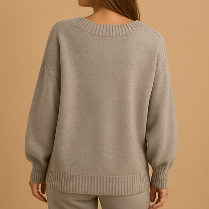 Knitted V-neck women’s sweater with elegant fit | Yara