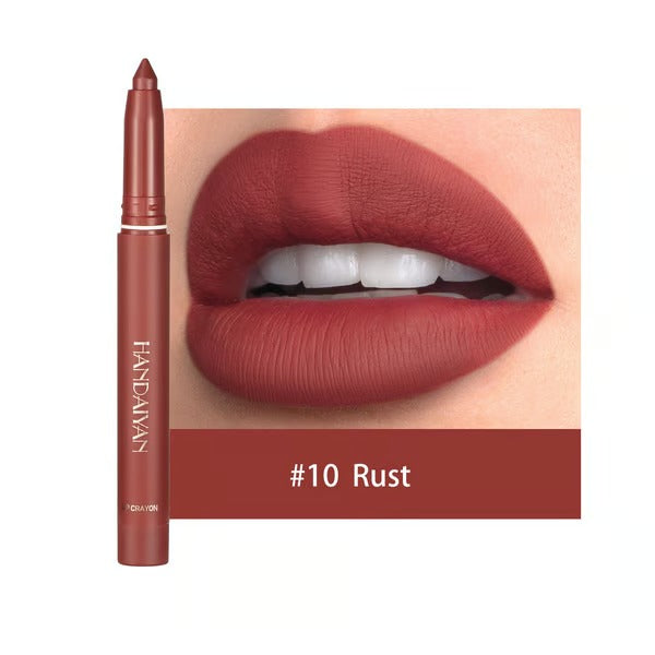 Matte Lip Pencil | SilkPout™ 2-in-1 Lipstick & Liner | Long-Lasting, Smudge-Proof | 6–8h Wear