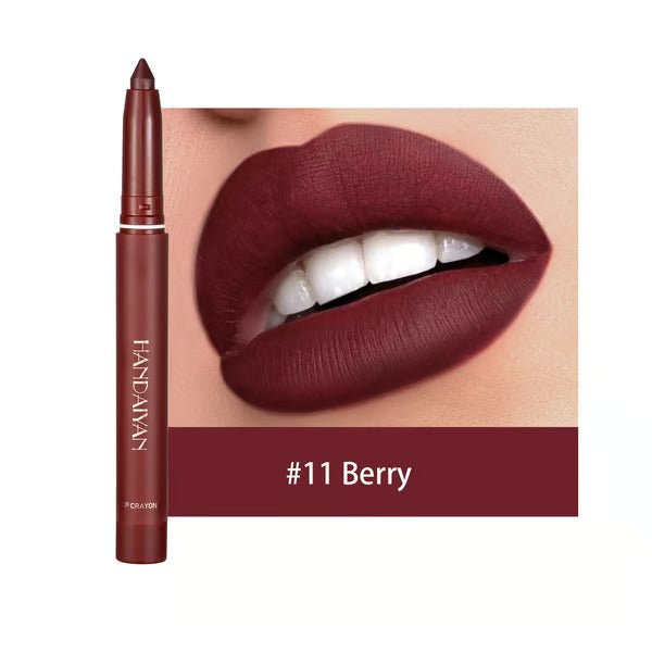 Matte Lip Pencil | SilkPout™ 2-in-1 Lipstick & Liner | Long-Lasting, Smudge-Proof | 6–8h Wear