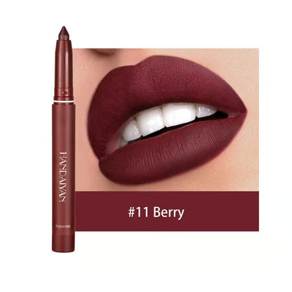 Matte Lip Pencil | SilkPout™ 2-in-1 Lipstick & Liner | Long-Lasting, Smudge-Proof | 6–8h Wear