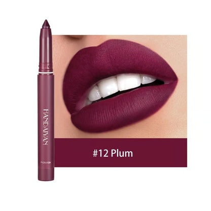 Matte Lip Pencil | SilkPout™ 2-in-1 Lipstick & Liner | Long-Lasting, Smudge-Proof | 6–8h Wear