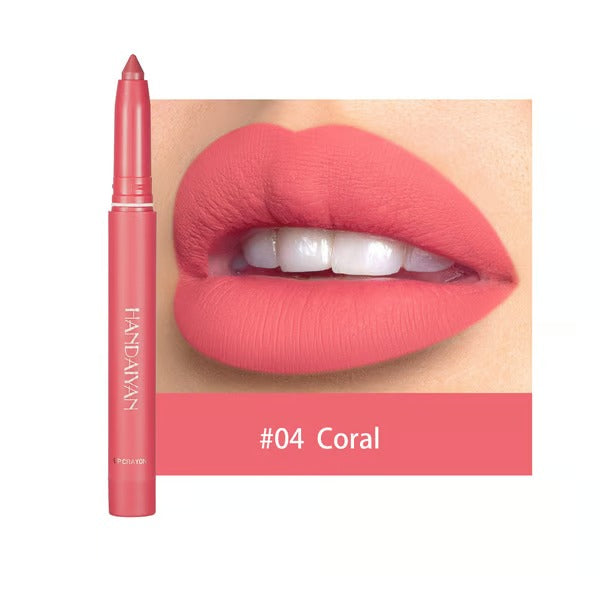 Matte Lip Pencil | SilkPout™ 2-in-1 Lipstick & Liner | Long-Lasting, Smudge-Proof | 6–8h Wear
