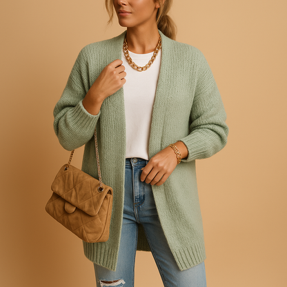 Classic knitted women’s cardigan with open front | Evelien