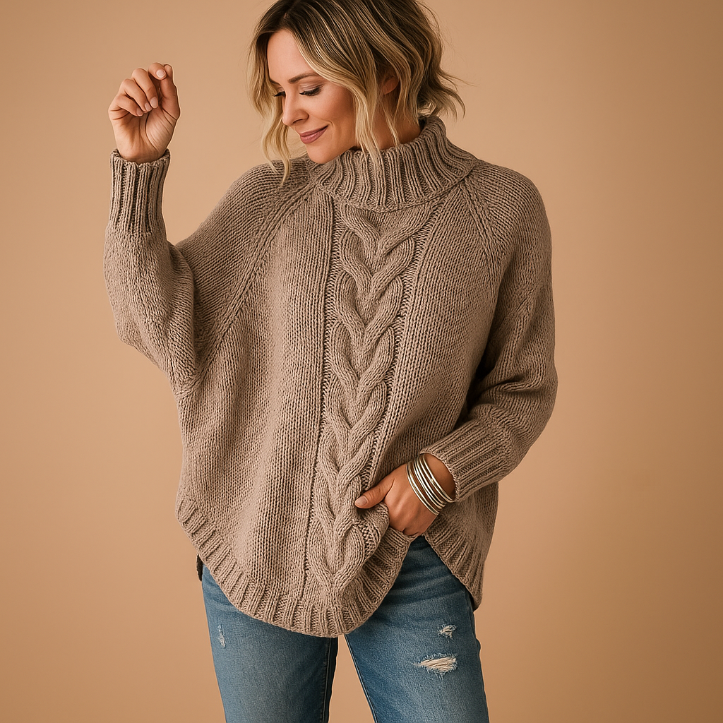 Long chunky knitted women’s sweater | Marieke