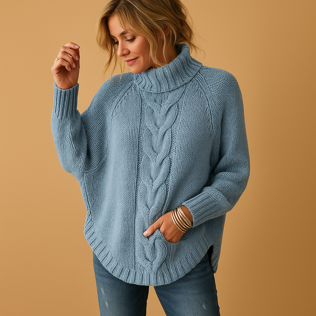 Long chunky knitted women’s sweater | Marieke