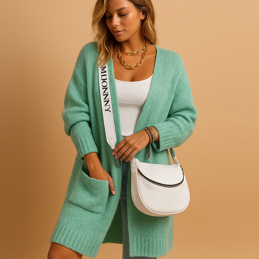 Oversized women’s cardigan with open front and elegant cut | Veerle