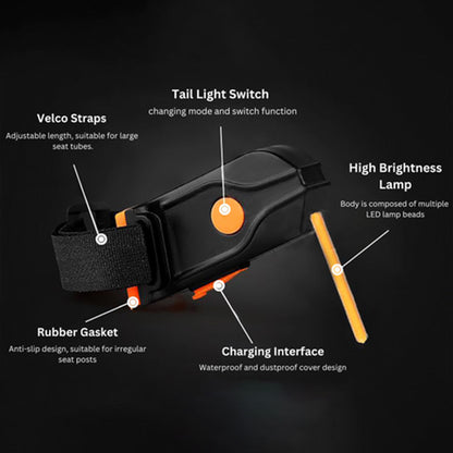 (1+1 free) LED bicycle rear light – stay safe and visible on the road!