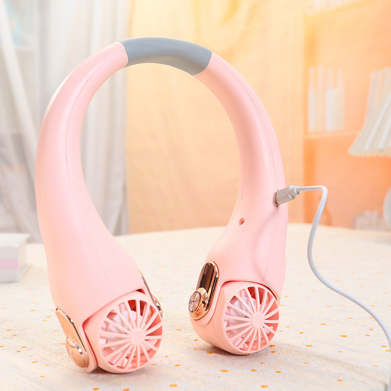 🍃 AirGlace™ | Ventilateur de Cou Portable – Refroidissement 360°, Ultra-Silencieux, Rechargeable & Mains Libres