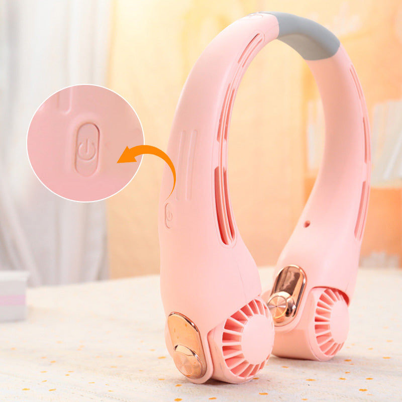 🍃 AirGlace™ | Ventilateur de Cou Portable – Refroidissement 360°, Ultra-Silencieux, Rechargeable & Mains Libres