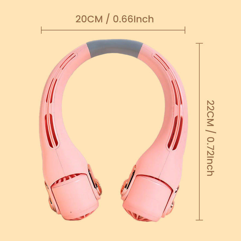 🍃 AirGlace™ | Ventilateur de Cou Portable – Refroidissement 360°, Ultra-Silencieux, Rechargeable & Mains Libres
