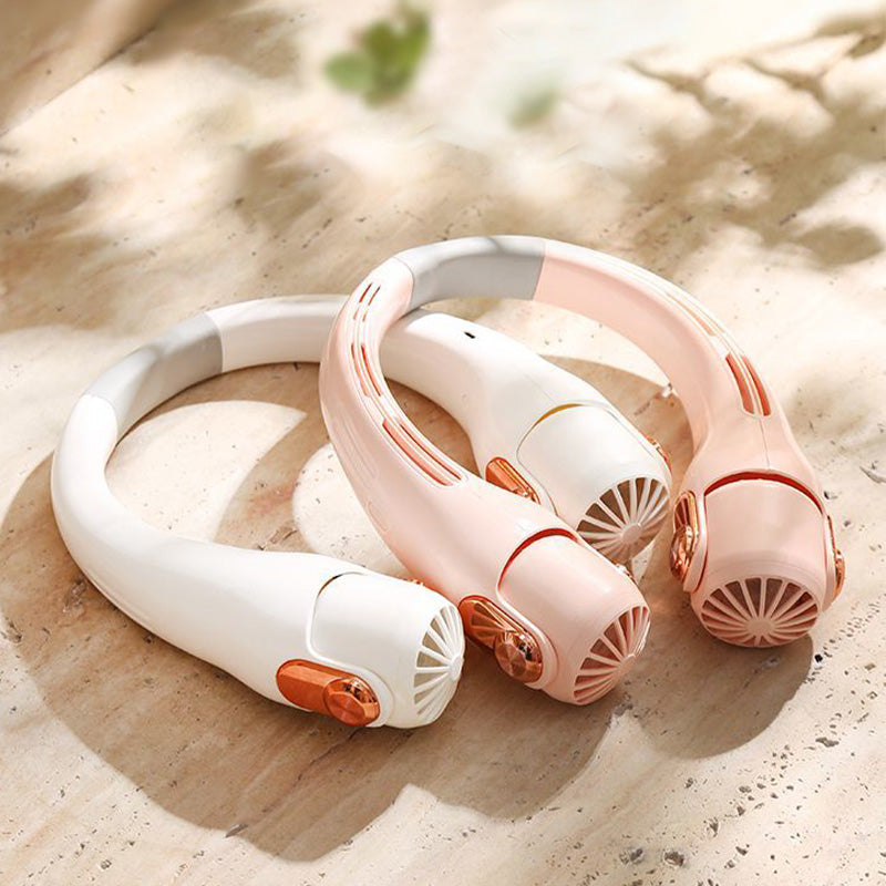 🍃 AirGlace™ | Ventilateur de Cou Portable – Refroidissement 360°, Ultra-Silencieux, Rechargeable & Mains Libres