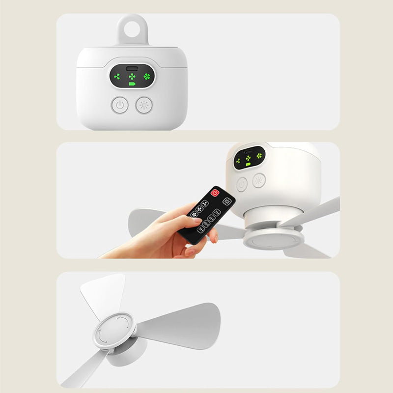 AeroGlow™ Ventilateur de Plafond Rechargeable | Fraîcheur & Éclairage Sans Fil ⭐