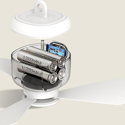 AeroGlow™ Ventilateur de Plafond Rechargeable | Fraîcheur & Éclairage Sans Fil ⭐