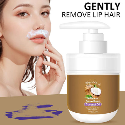 LumiSkin™ Crème Dépilatoire Visage Noix de Coco & Aloe Vera
