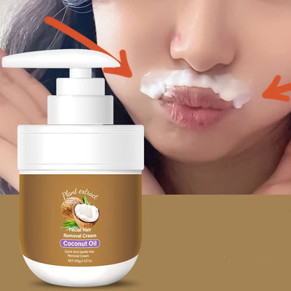 LumiSkin™ Crème Dépilatoire Visage Noix de Coco & Aloe Vera