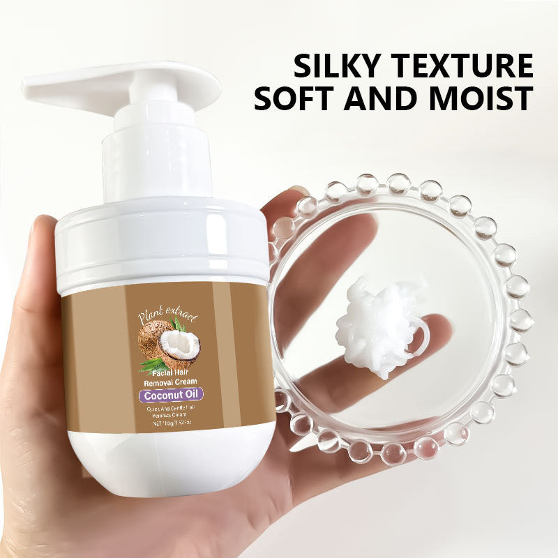 LumiSkin™ Crème Dépilatoire Visage Noix de Coco & Aloe Vera