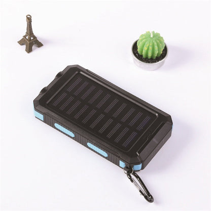 Batterie externe solaire 10000mAh, chargeur solaire avec double lampe LED
