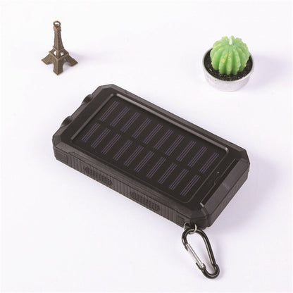 Batterie externe solaire 10000mAh, chargeur solaire avec double lampe LED