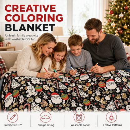 ColorJoy™ Couverture DIY à Colorier pour Toute la Famille | Plaisir Créatif & Chaleur Douillette