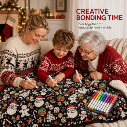 ColorJoy™ Couverture DIY à Colorier pour Toute la Famille | Plaisir Créatif & Chaleur Douillette