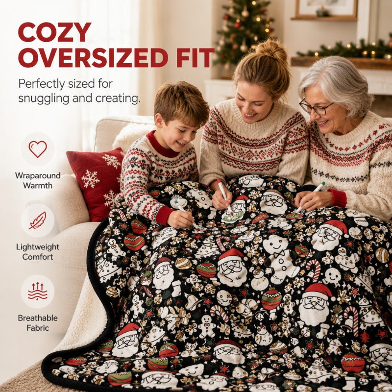 ColorJoy™ Couverture DIY à Colorier pour Toute la Famille | Plaisir Créatif & Chaleur Douillette