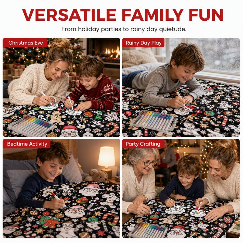 ColorJoy™ Couverture DIY à Colorier pour Toute la Famille | Plaisir Créatif & Chaleur Douillette