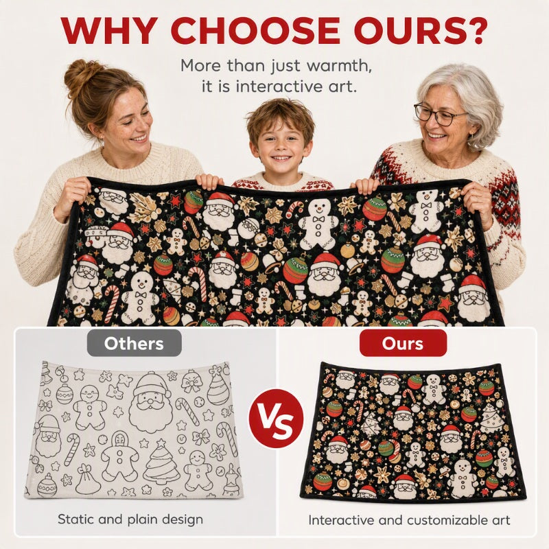 ColorJoy™ Couverture DIY à Colorier pour Toute la Famille | Plaisir Créatif & Chaleur Douillette