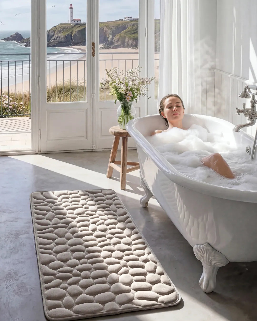 CloudPebble™ Tapis de Bain Galet à Mémoire de Forme