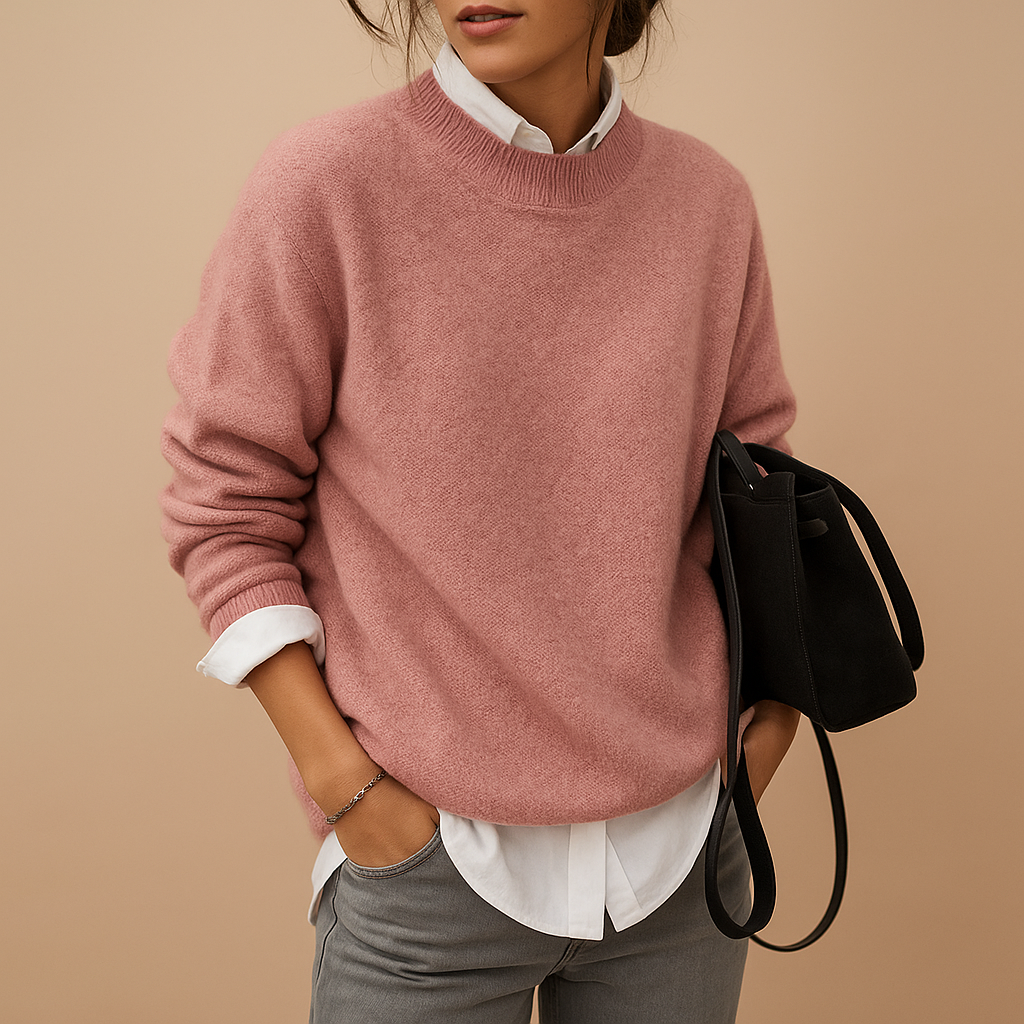 Wool women’s sweater with elegant fit and minimalist finish | Mireille