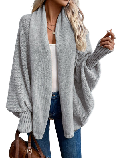 Women’s Open Front Cardigan – Lightweight Batwing Style