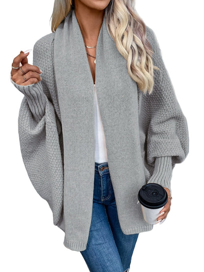 Women’s Open Front Cardigan – Lightweight Batwing Style